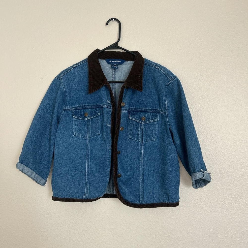 Vintage Cropped Denim Chore Jacket Barn Coat